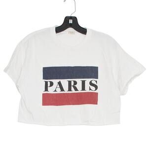 John Galt Crop Top Paris French Chic Casual Streetwear Minimalist White One Size